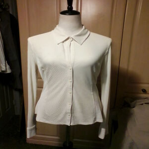 EXPRESS Brand Women's White Portofino button up Long Sleeve Shirt.